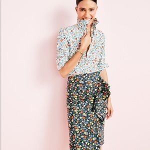 J crew liberty floral ruffle skirt